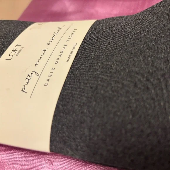 LOFT Outlet Charcoal Basic Opaque Tights - Picture 3 of 6